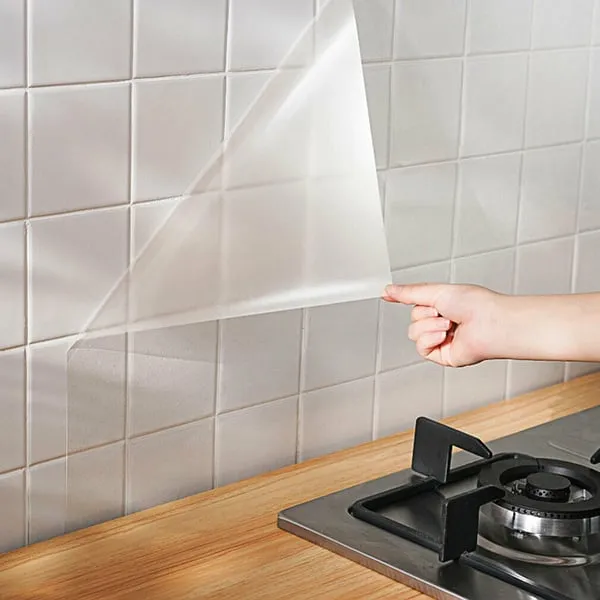 Static self-adhesive oil-proof kitchen wall sticker